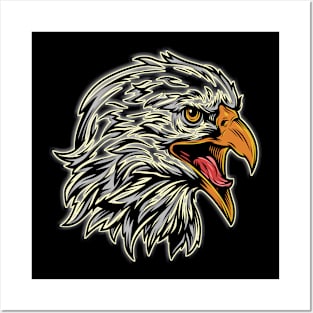 Angry Cartoon Animal Eagle Bird Posters and Art